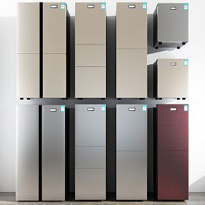 Modern refrigerator combination 3d model