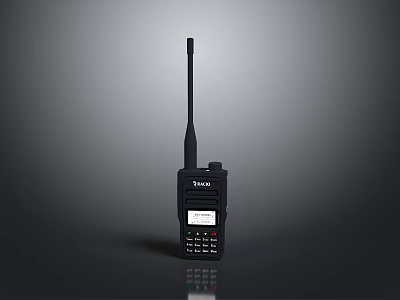 Black Tetra Portable Walkie Talkie With Antenna Screen And Keypad 3d model