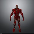 Iron Man Character In Red Metallic Armor Standing Pose 3D Model