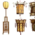 Traditional Chinese Outdoor Lights With Lantern Style Wooden Carving And Ornate Design
