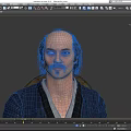 Game Movie Character In Traditional Blue Robe With Waist Belt And Leg Wraps