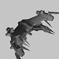 Sci Fi Spaceship Game Movie Character With Metallic Body And Multiple Engines