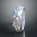 Elegant Sterling Silver Ring With Intricate Carved Female Figures Fashion Accessory