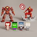 Avengers Toy Robot Captain America Iron Man Hulk Thor 3d model