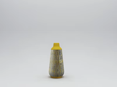 Decorative Ornament Set Featuring Yellow Top And Striped Pattern Design 3d model
