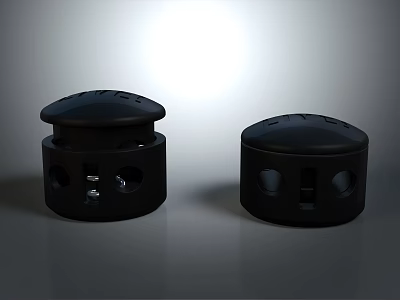 Black Household Storage Containers With Lids And Vent Holes For Daily Use 3d model