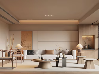 New Chinese Style Song Style Living Room 3d model