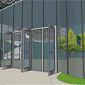 Modern Urban Landscape Design With High Rise Buildings Greenery And Water Features