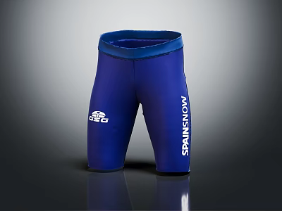 Blue SPINESHOW Athletic Shorts With Elastic Waistband And White Logo 3d model
