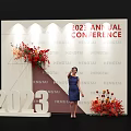 2023 Annual Conference HENGTAI Photo Spot With Backdrop Flower Decorations And 3D Numbers