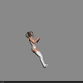Game Movie Female Character in White Outfit Thigh High Socks and Headpiece 3D Render