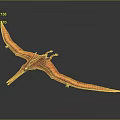 Red Pterosaur 3D Model in Flying Pose with Detailed Wing Texture 3d model