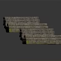 Rustic Spiral Stone Stairs With Mossy Texture And Curved Design Architectural Element 3d model