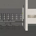 Modern Boutique Store Interior With Dark Display Cabinets Circular Decor And Wooden Counter