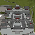 Ancient Chinese Architecture With Traditional Courtyard Layout And Classic Tiled Roofs