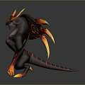 Game Movie Character Fire Dragon Creature With Flaming Wings And Glowing Claws