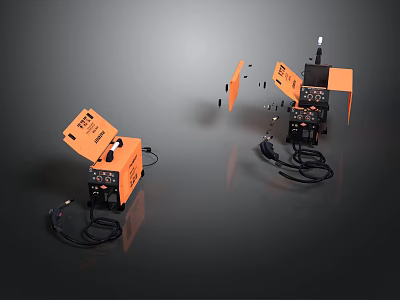 Modern Orange Computer Case With Modular Design And Cable Management System 3d model