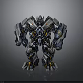 Detailed Humanoid Sci Fi Robot With Metallic Armor And Complex Mechanical Design