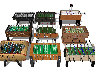 Diverse Foosball And Air Hockey Tables Featuring Classic And Modern Styles For Indoor Fun 3d model