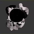 Burning Black And White Candle With Dripping Wax And Blue Yellow Flame