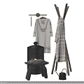 Modern bathrobe toiletries 3d model