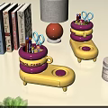Colorful Pens And Scissors In Pink Yellow Pen Case Desk Organizer