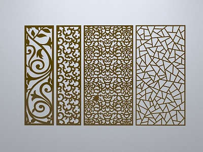 Chinese-style window grilles line silhouette pane window sill border engraved window edge strip construction model