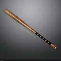 Classic Wooden Baseball Bat With Black Striped Handle And Smooth Finish