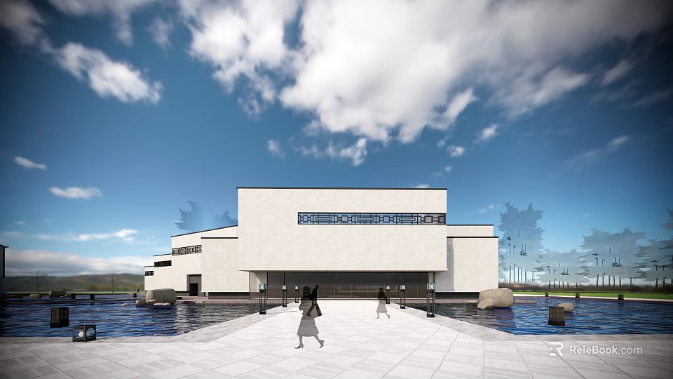 Modern Open Kitchen Interior Design With Spacious Layout Island Counter And Bright Lighting 3d model