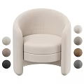 Modern Single Sofa With Rounded Arm Design And Multiple Upholstery Color Options 3d model