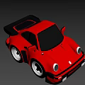 Red Mini Toy Sports Car Model With Racing Design And Black Accents