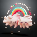 Happy Rainbow Day Celebration With Smiling Clouds And Sparkling Stars