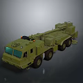 Green Military Tank With Multiple Wheels And Advanced Top Equipment Design