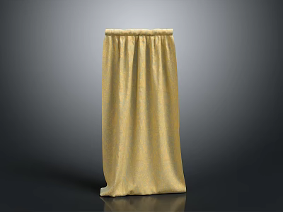 Yellow Patterned Fabric Curtain For Elegant Home Decor And Window Treatment 3d model