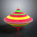 Colorful Layered Spinning Top With Red Yellow Green Stripes For Daily Use