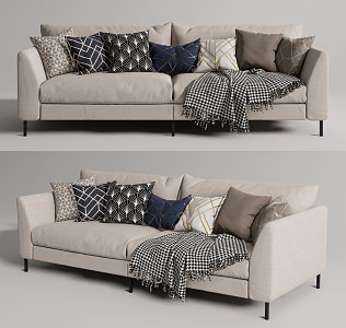 Modern double sofa 3d model