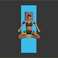 A Woman Performing Stretching Exercise With Yellow Resistance Band On Blue Yoga Mat
