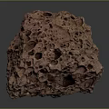 Natural Red Porous Stone with Unique Surface Holes and Textured Structure