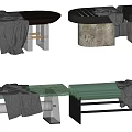 Modern stool bench combination 3d model