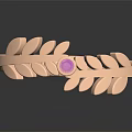 Rose Gold Ring With Leaf Design And Pink Gemstone Engraved Together Always In Life