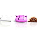 Colorful Scene Components With White Arch Pink Cartoon Shape And Brown Fan Decoration