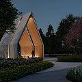 Modern gallery landscape framework 3d model