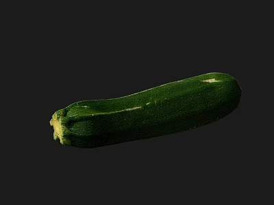 Fresh Whole Green Zucchini Vegetable on Dark Background with Natural Texture 3d model