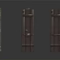 Architectural Scene Components With Textured Metal And Wooden Structural Elements