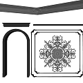 Decorative Crown Molding Designs With Arched Shapes And Ornamental Patterns 3d model