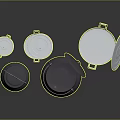 Modern Kitchen Electrical Appliances Featuring Multiple Pots With Lids On Reflective Surface