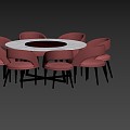 Dining table and chair 3d model