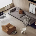Modern Sofa Coffee Table Combination Multi-person Sofa Lazy Sofa Leisure Chair 3d model