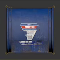 Blue Metal Mailbox With USPS Logo Mail Slot Standing On Reflective Ground Surface
