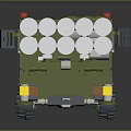 Green Military Truck Mounted With Multiple White Missile Launch Tubes Weapon System